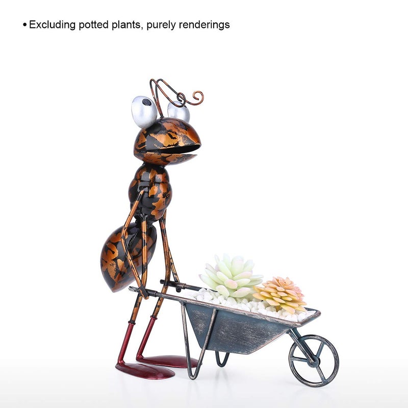 Tooarts Metal Ant Garden Decor Sculpture Home Patio Lawn Yard Indoor Outdoor Statue Ornament with Removable Bucket - Image 2
